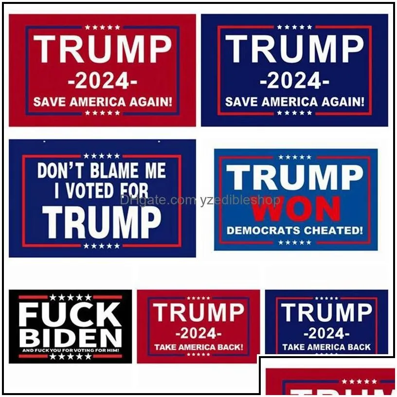 banner flags 11 designs 4x6inch trump 2024 u.s. general election car bumper stickers house window laptop take america back decal sti