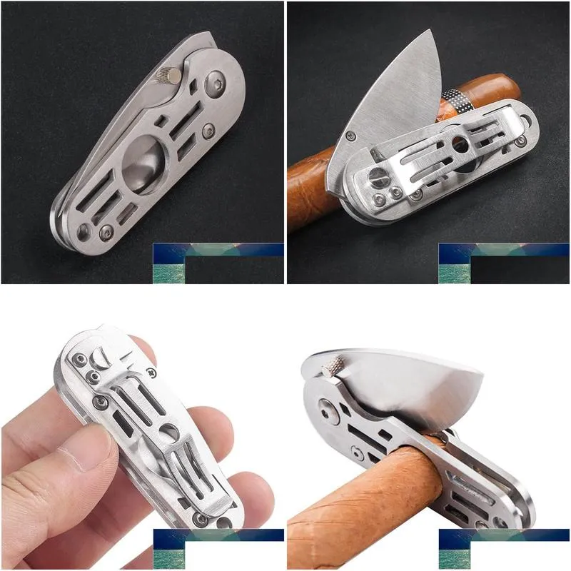 creative knife type cigar cutter stainless steel knife cigar scissors portable belt hanging buckle smoking accessories