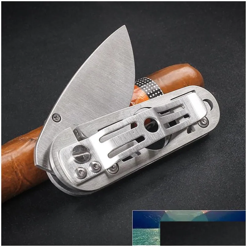 creative knife type cigar cutter stainless steel knife cigar scissors portable belt hanging buckle smoking accessories