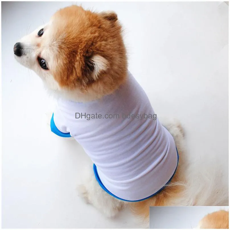blank sublimation pet shirt cotton white blank puppy shirts xsl dogs summer tshirt vest dog apparel