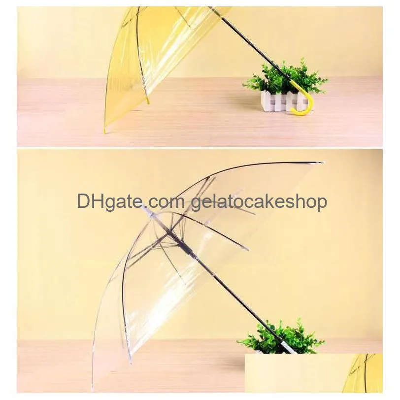 wedding favor colorful clear pvc umbrella long handle rain sun umbrella see through umbrellas