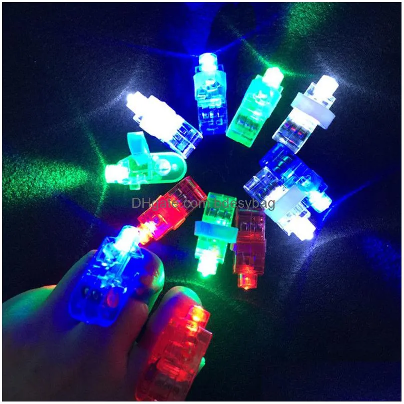 led finger lights finger flashing ring halloween christmas birthday wedding party gifts children festival night luminous toys
