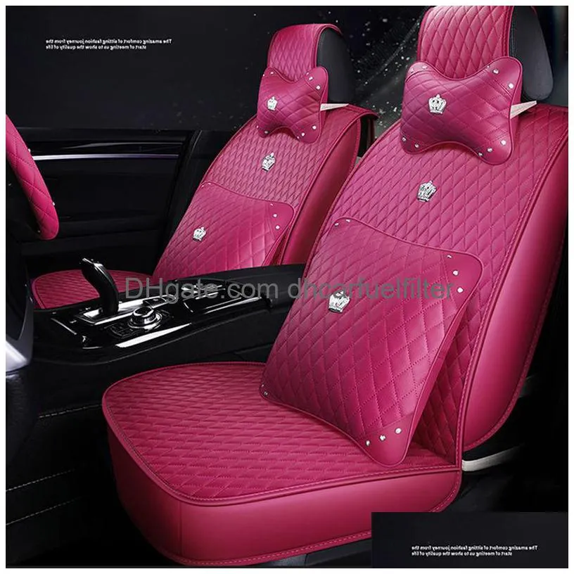 2022 luxury pu leather car seat covers for  corolla camry rav4 auris prius yalis avensis suv auto interior accessories black