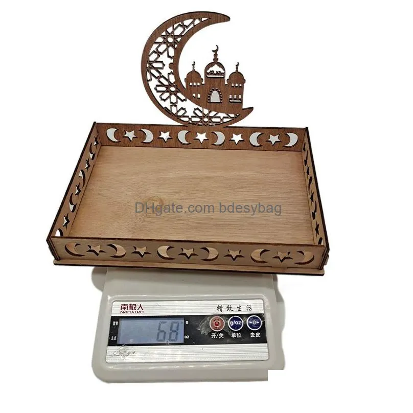 eid mubarak wooden food tray ornament islamic muslim party decoration for home ramadan kareem eid al fitr supplies