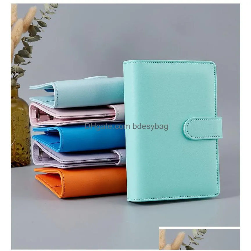 a6 empty notebook binder notepad loose leaf notebooks cover without paper pu faux leather file covers