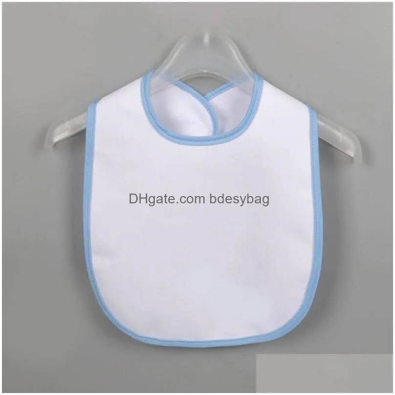 sublimation blank baby bib diy heat transfer toddler burp cloths polyester white baby feeder bibs
