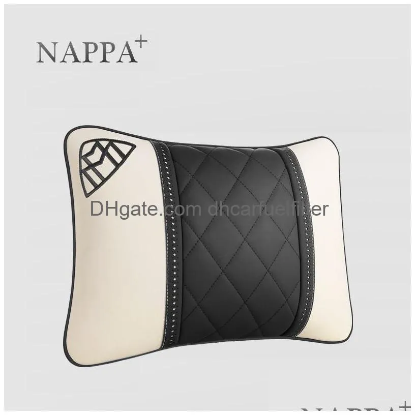 premium nappa leather car seat rest cushion headrest car neck pillows for mercedes benz  sclass pillow auto accessories