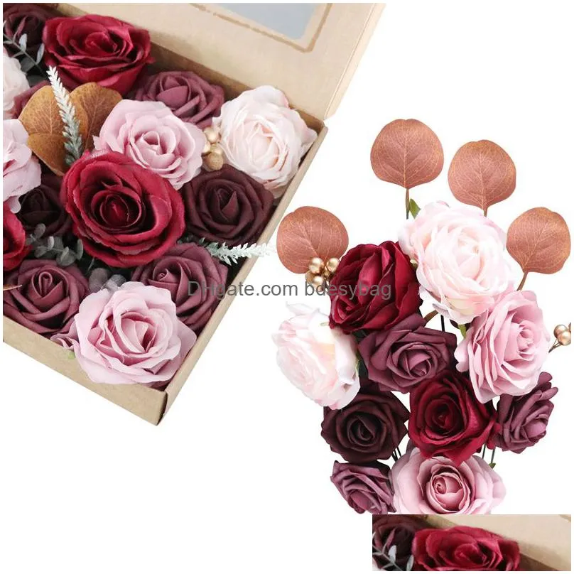 artificial flowers box set for diy wedding bouquets centerpieces arrangements party baby shower home decorations