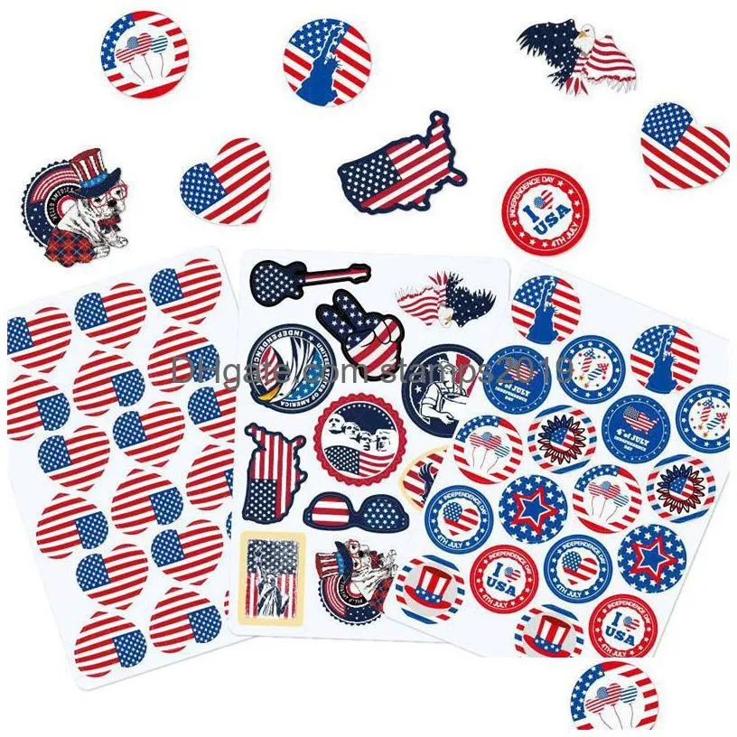 4th of july party stickers red white blue patriotic label stickers independence day decor