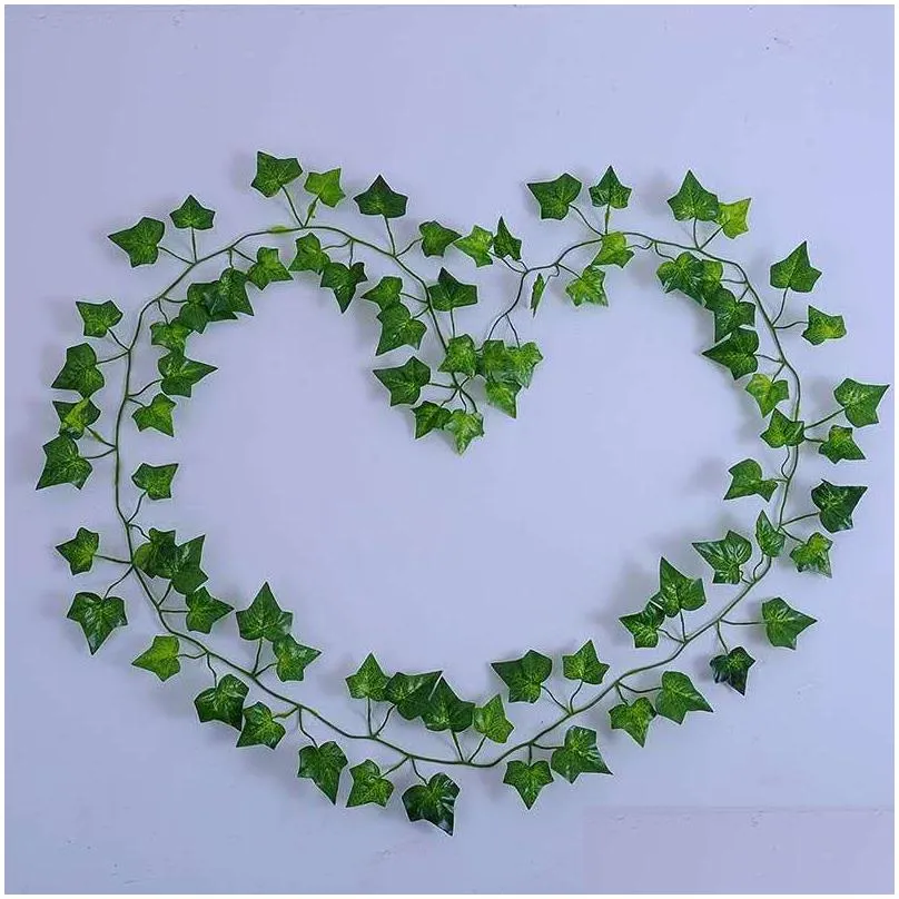 flowers leaves 2m artificial green grape leaf other boston ivy vines decorated fake flower cane wholesale hh08 40 h1