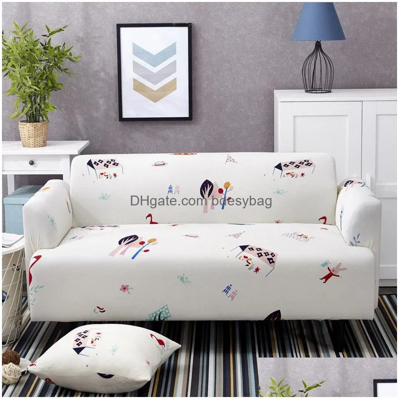 stretch sofa cover 1/2/3/4 seater sofa cover ins child room living room slipcovers dust proof elastic couch cover