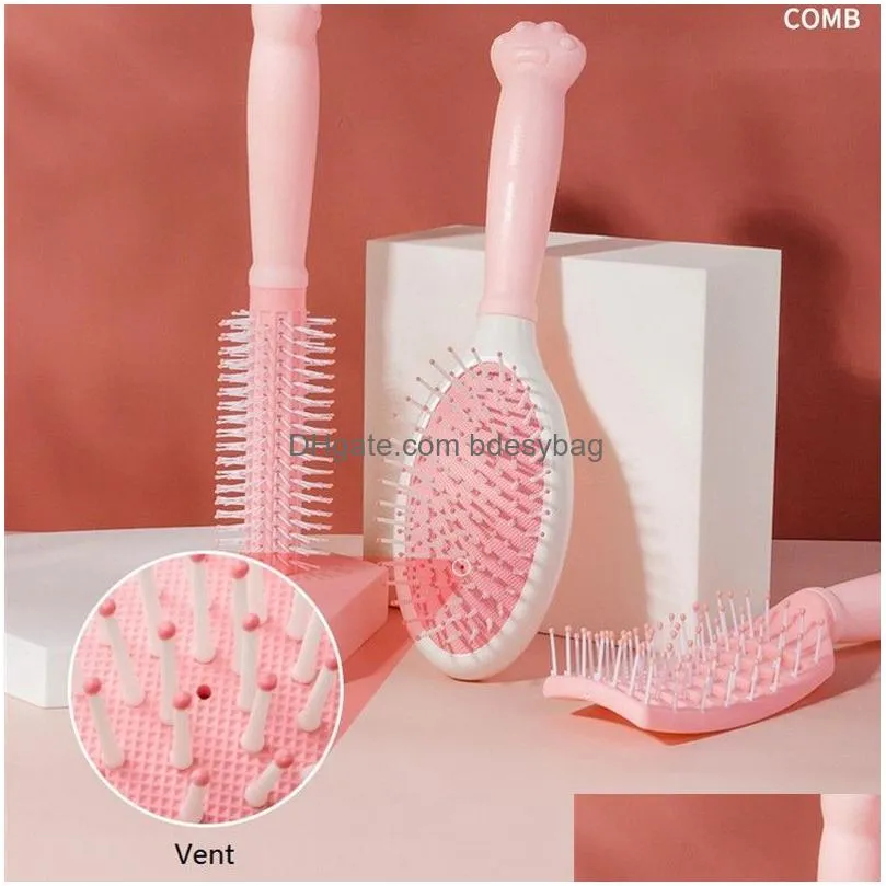 airbag massage combs 3 pcs/set nylon pins massages paddle brush cushion hair comb for straight curly wavy dry wet hair