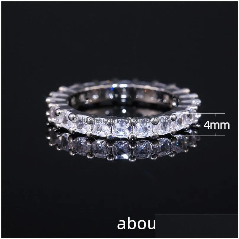 silver women wedding ring vintage fashion jewelry cz diamond engagement rings gift with box