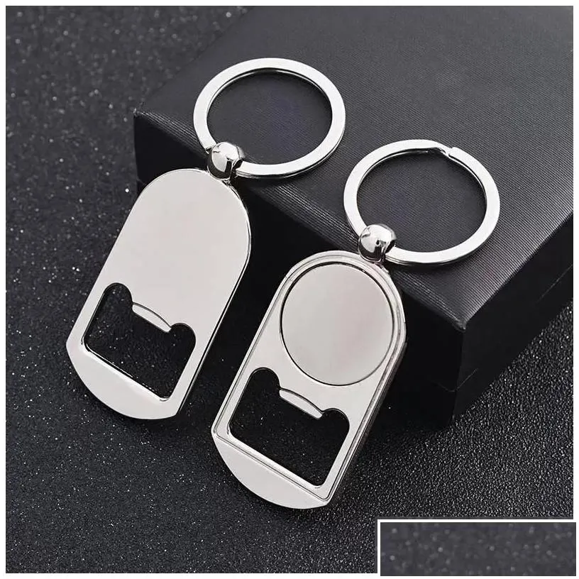 party favor sublimation blank beer bottle opener keychain metal heat transfer corkscrew key ring household kitchen tool dhs drop del