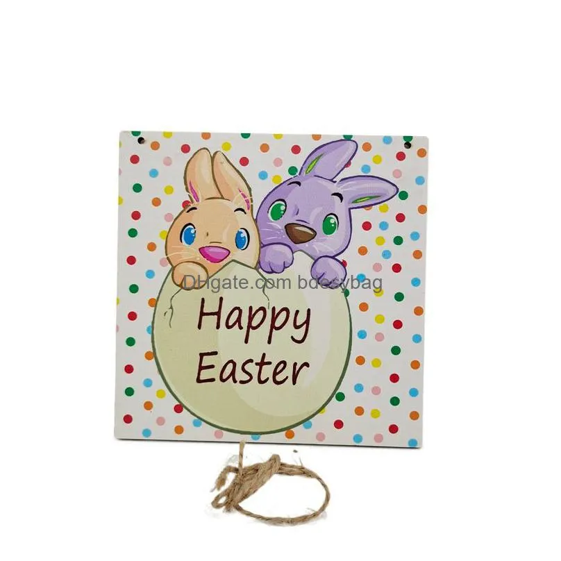 easter wooden painted signs wood spring party welcome door sign 15x15cm