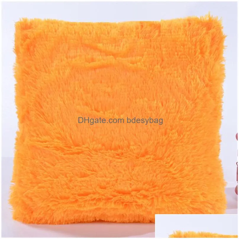 plush pillow case soft plush fur pillowcase waist throw cushion cover 43x43cm home office car cushion cover case