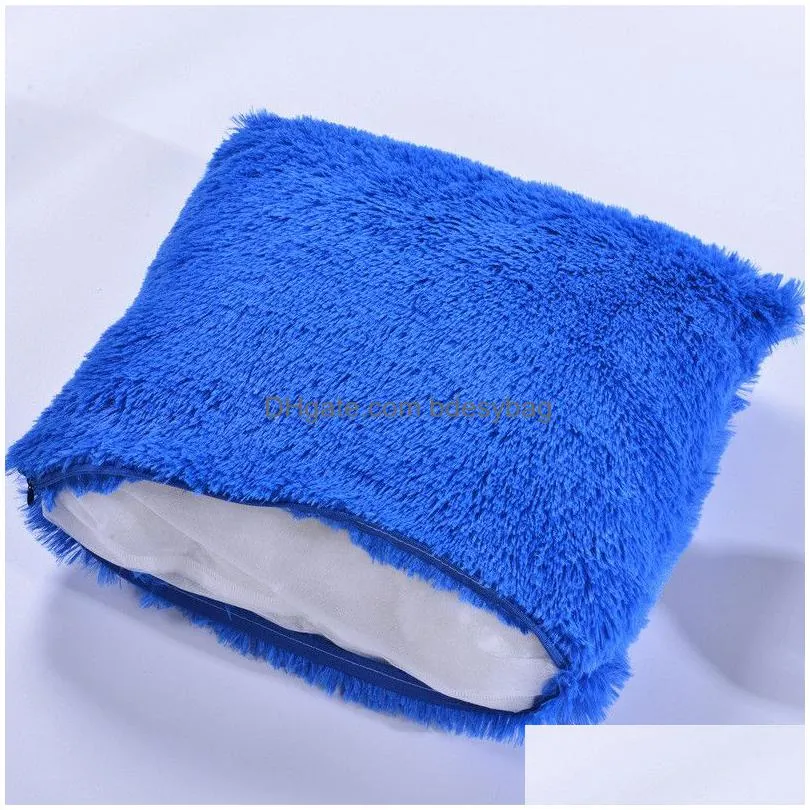 plush pillow case soft plush fur pillowcase waist throw cushion cover 43x43cm home office car cushion cover case