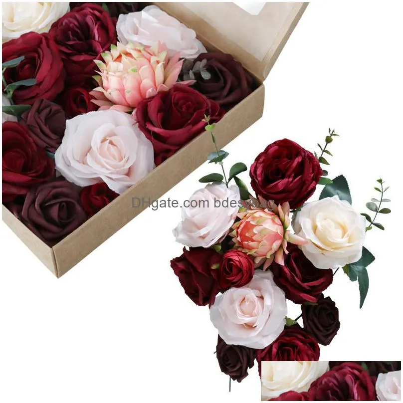 artificial flowers box set for diy wedding bouquets centerpieces arrangements party baby shower home decorations