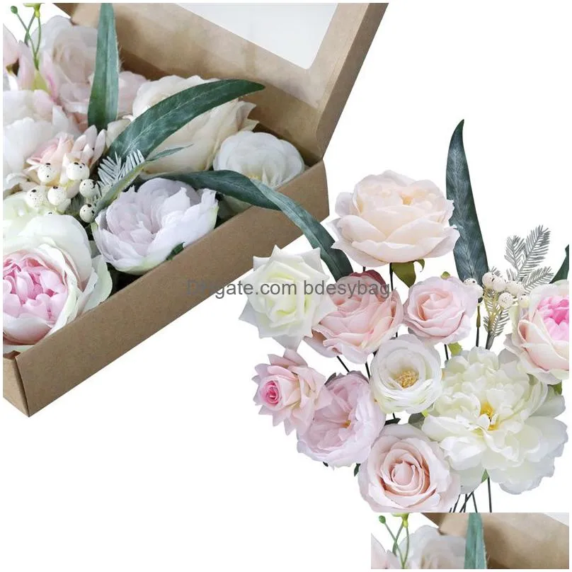 artificial flowers box set for diy wedding bouquets centerpieces arrangements party baby shower home decorations