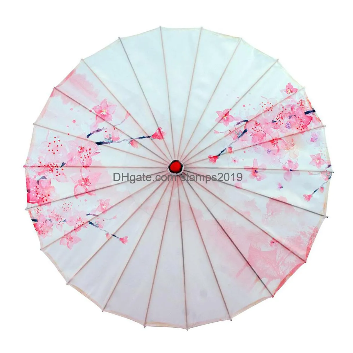 silk cloth traditional chinese umbrellas wooden handle craft umbrella adult size wedding party stage performance props