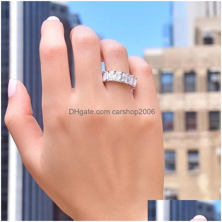 silver women wedding ring vintage fashion jewelry cz diamond engagement rings gift with box