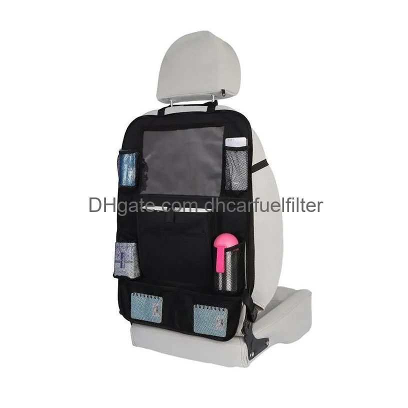 update version car seat back organizer oxford cloth multipocket travel storage with ipad bag hanger organizing box auto accessories