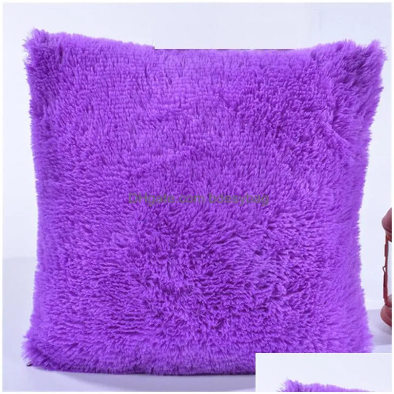 plush pillow case soft plush fur pillowcase waist throw cushion cover 43x43cm home office car cushion cover case
