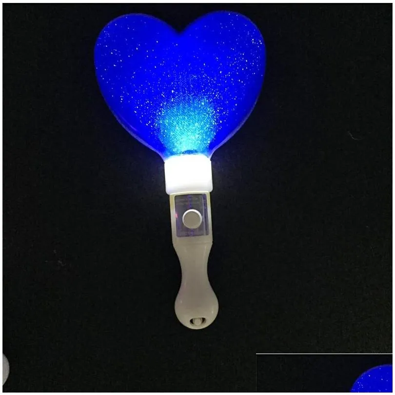 party decoration glowing love shape stick led flash wand light heart wands rally race batons dj flashing for event concert glow