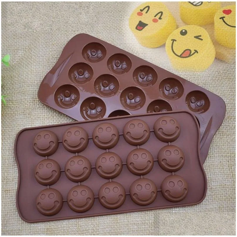 diy silicone mould smiling face shell little coke mold cake chocolates ice lattice molds sell well with various pattern 1 98jj j1