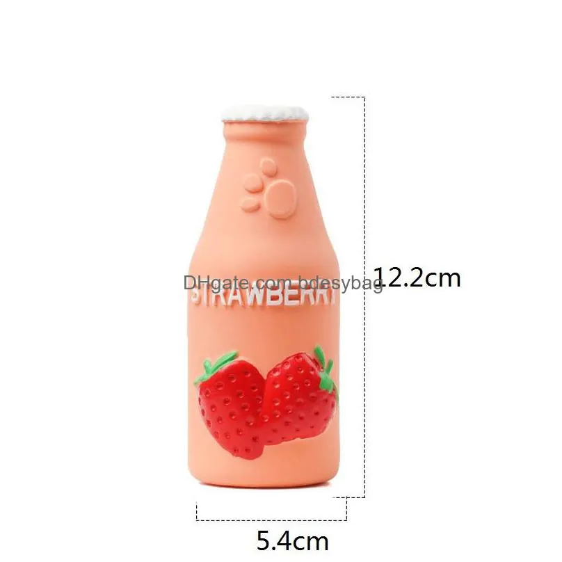 dog squeaky chew toys latex fruit drink bottle bite resistant vocal toy nontoxic squeaky gifts for pet