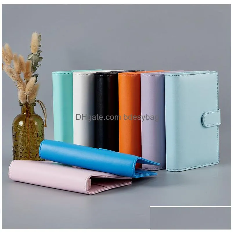 a6 empty notebook binder notepad loose leaf notebooks cover without paper pu faux leather file covers