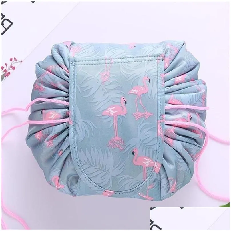 women organizer large capacity drawstring cosmetic bag travel makeup storage bag beam magic pouch toiletry kit box wash bag