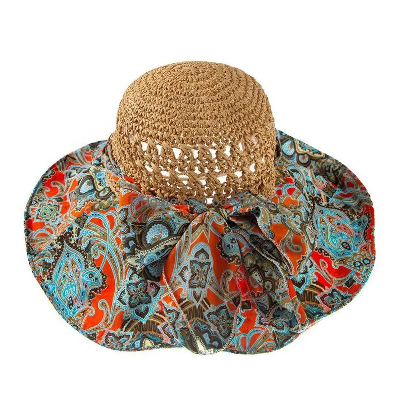 summer beach party hats women bohemian style sun protective uv protection cap