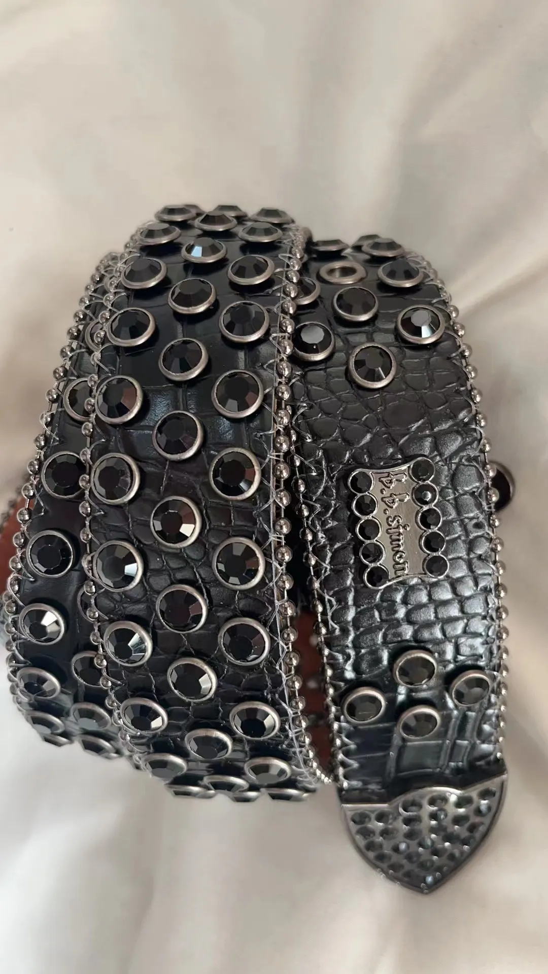 Pasek designerski BB BB Simon Belt Belts Mens Pas Pas Błyszczący Diamentowy Czarny na czarnym niebieskim białym wielolourie z bling dhinestones jako prezentA1a