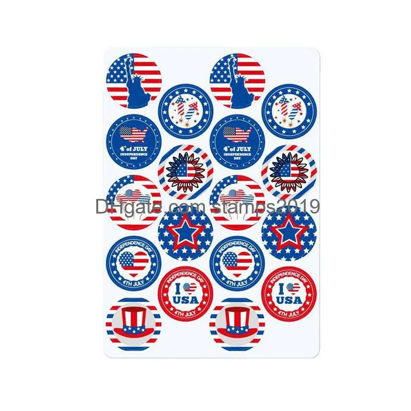 4th of july party stickers red white blue patriotic label stickers independence day decor