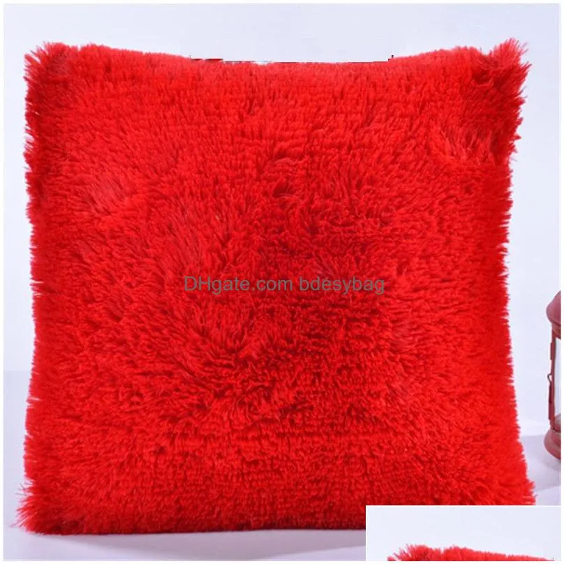 plush pillow case soft plush fur pillowcase waist throw cushion cover 43x43cm home office car cushion cover case