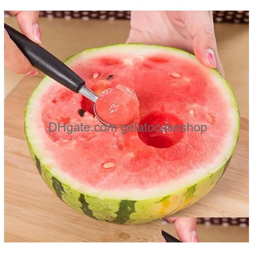  arrive stalinless steel cook dual double melon baller ice cream scoop fruit spoon