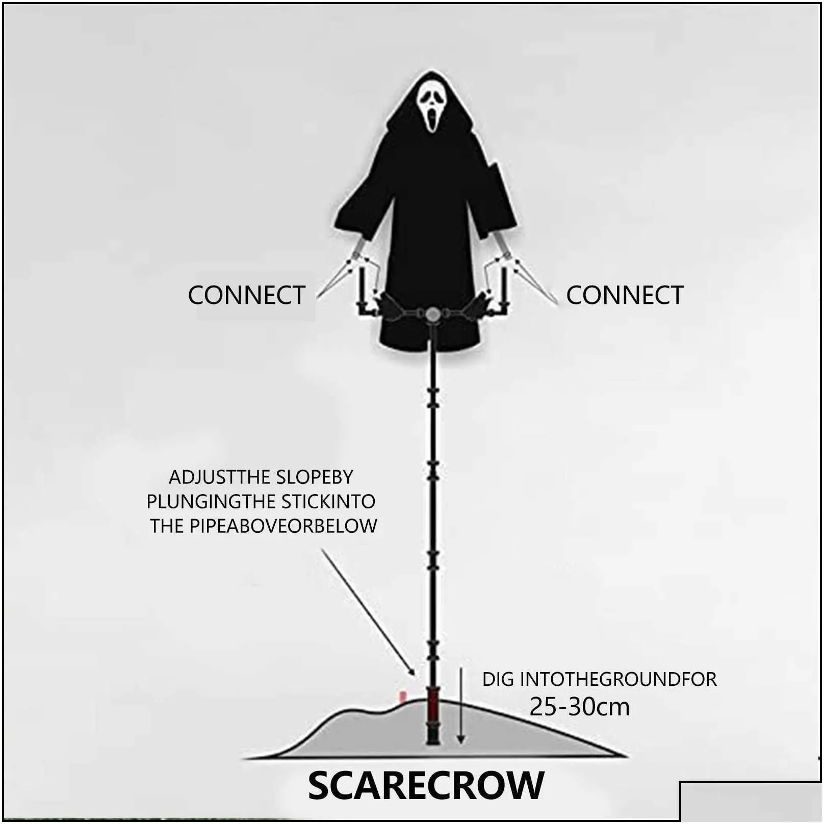 other festive party supplies home garden ghostface scarecrow halloween scary hanging screaming for prop decoration p0827 drop delivery