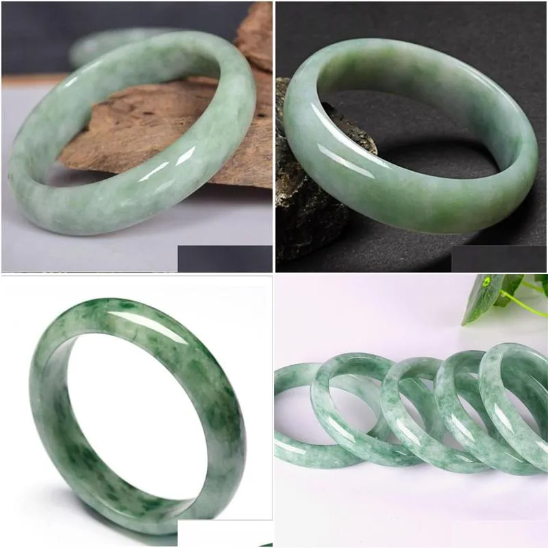 bangle genuine 5664mm green jade jadeite bracelet real natural a jadebangle