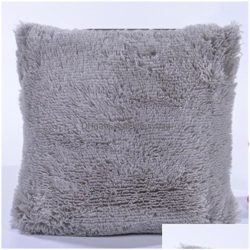 plush pillow case soft plush fur pillowcase waist throw cushion cover 43x43cm home office car cushion cover case