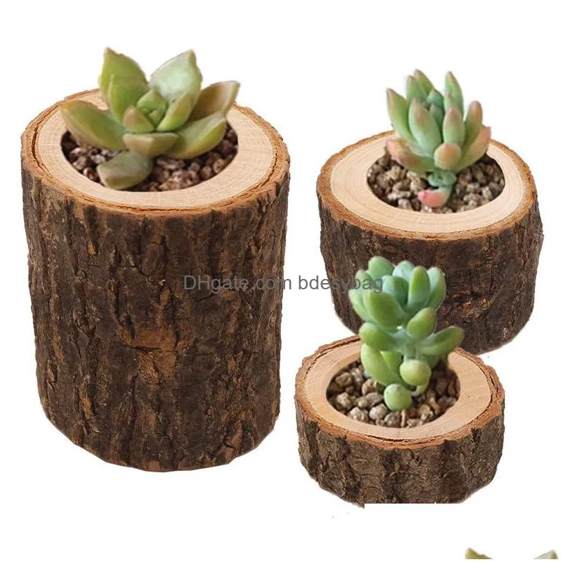 stump candle holder wooden pillar rustic tree stump candle holder wedding valentine home decoration succulents flowerpot 3 pcs/ lot