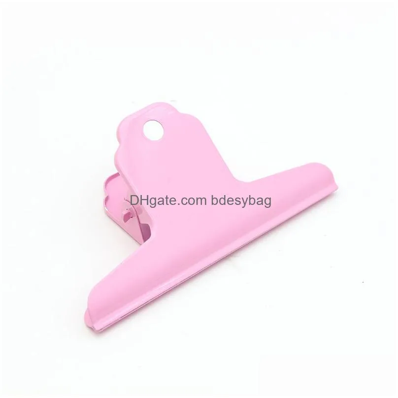 stainless steel paper file clips colorful large metal bull file binder clamps stationery office supplies