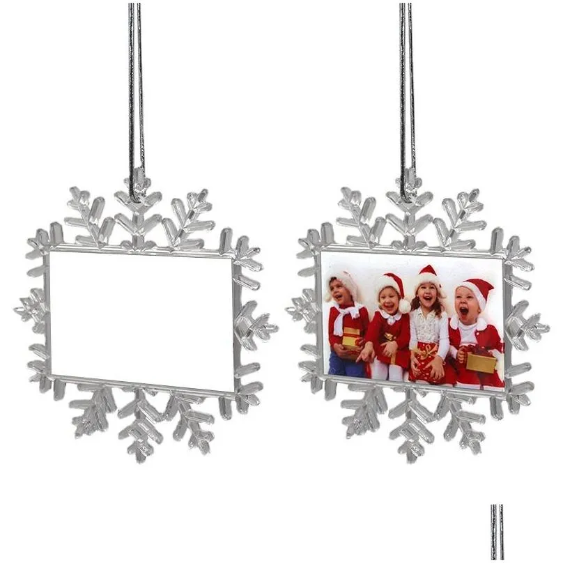 diy christmas decoration pendant double sided blank sublimation pendants heat transfer holiday party ornaments