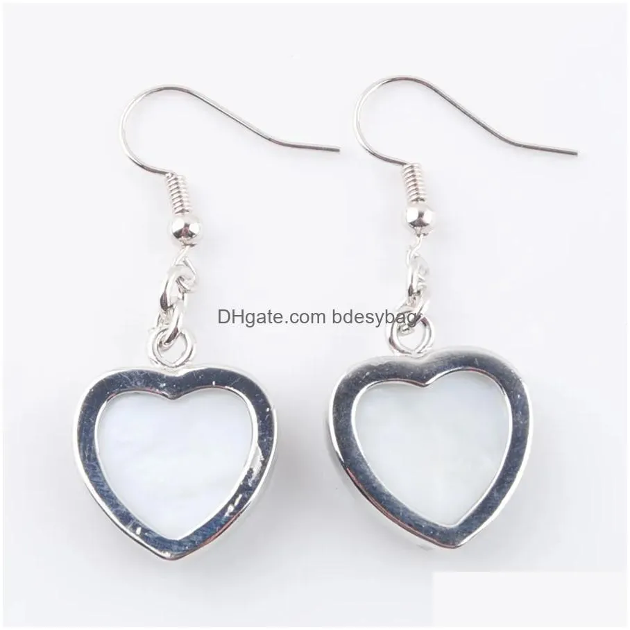  natural dangle hook pendant earrings abalone shell pearl heart shaped beads drop earring womens simple jewelry br328