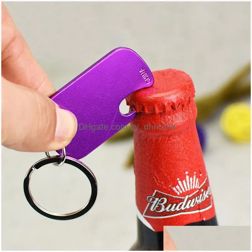 dog tag bottle opener keychain pendant portable aluminum alloy pet id card keyring key chain