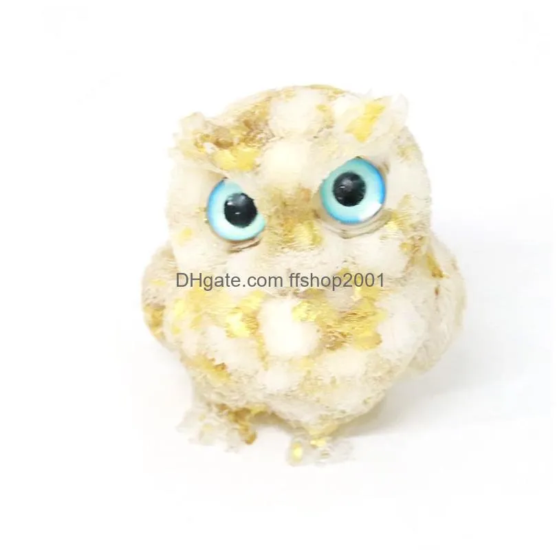 natural crystal stone owl ornament party favor car office desktop decoration ornament creative gift supplies