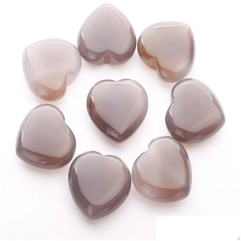 natural crystal stone party favor heart shaped gemstone ornaments yoga healing crafts decoration 30mm dhs