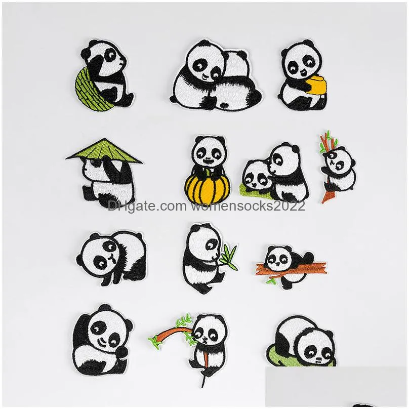 notions cute panda delicate embroideredes decorative animal iron on sew on applique for clothes jeans dress hat arts