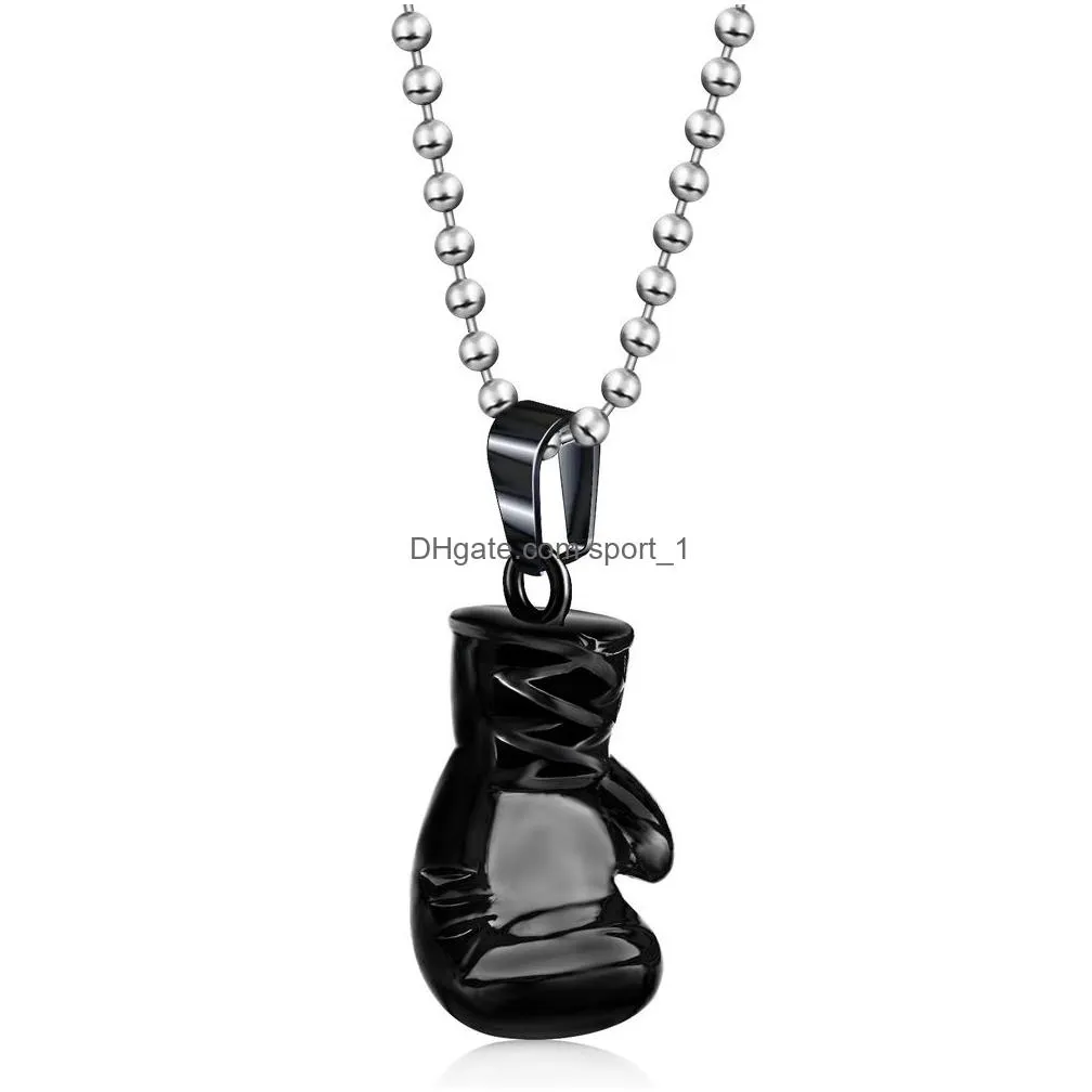 vintage boxing gloves necklaces stainless steel pendant necklace fashion accessories with chain