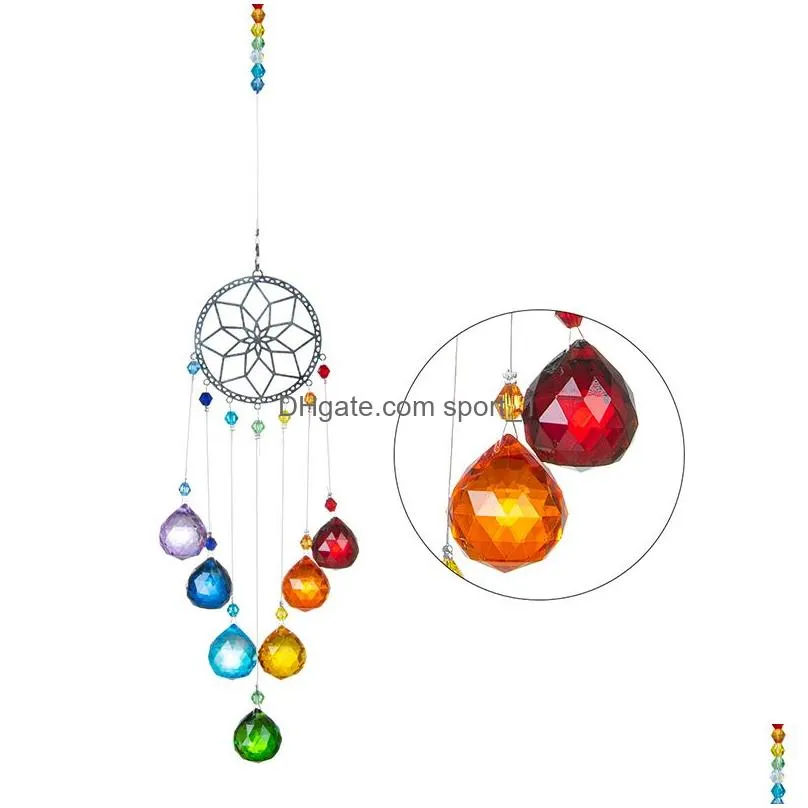 colorful crystal pendant dream catcher home living room decoration crafts pendant car interior accessories